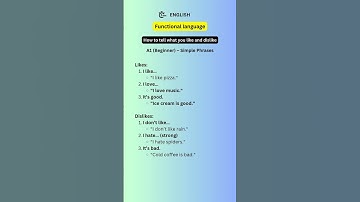 How to Tell What You Like and Dislike in English (A1) | Functional Language
