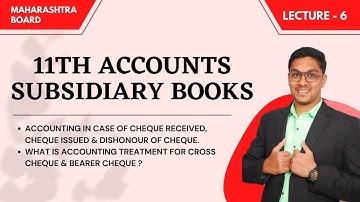 11TH ACCOUNTS | LECTURE 6 | SUBSIDIARY BOOKS | CHAPTER 5 | VIDEO 94 | MAHARASHTRA BOARD 💫