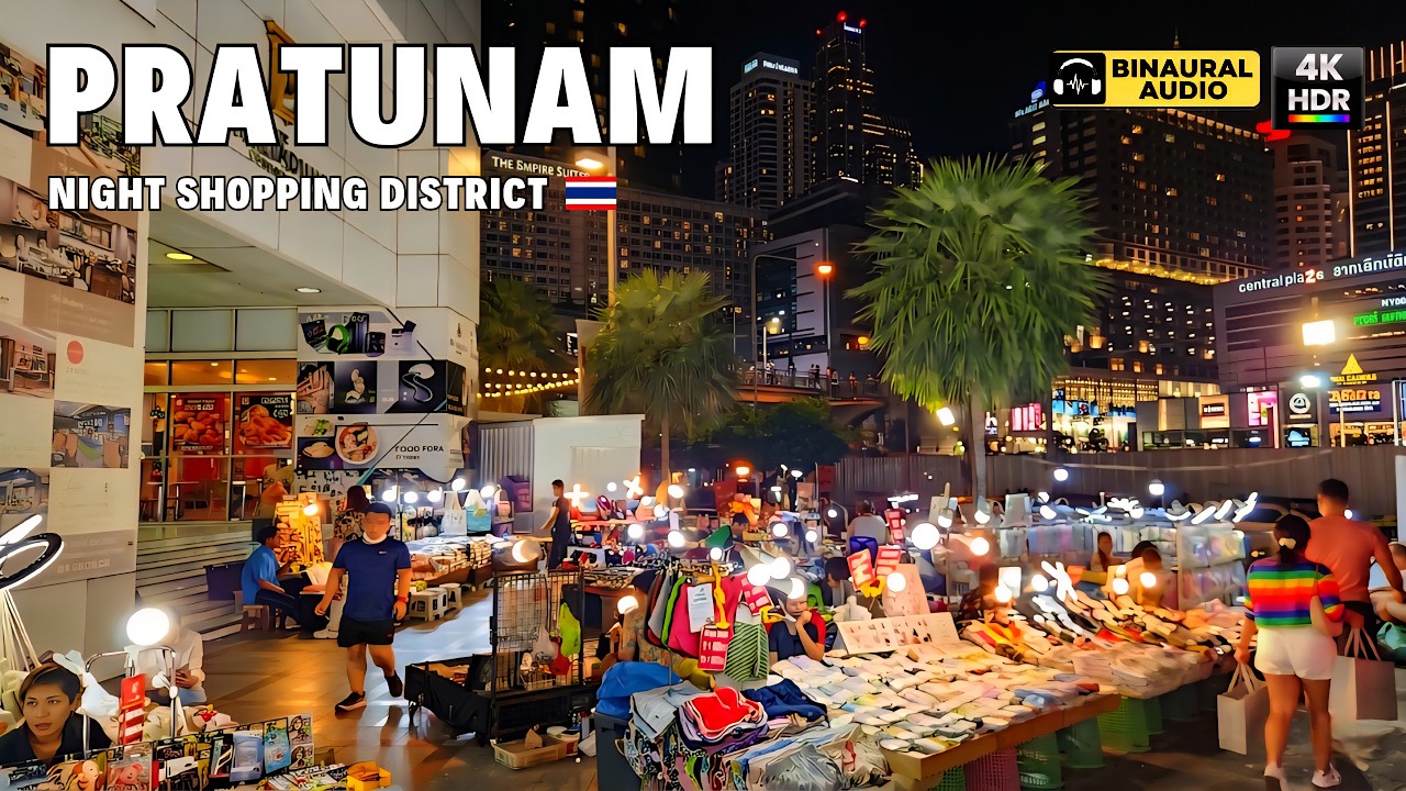 Bangkok, Thailand | Audio | Night City Walk 4K