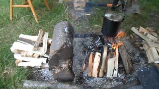Revisited Starting a Proper Willow Wood Fire with Silver birch!