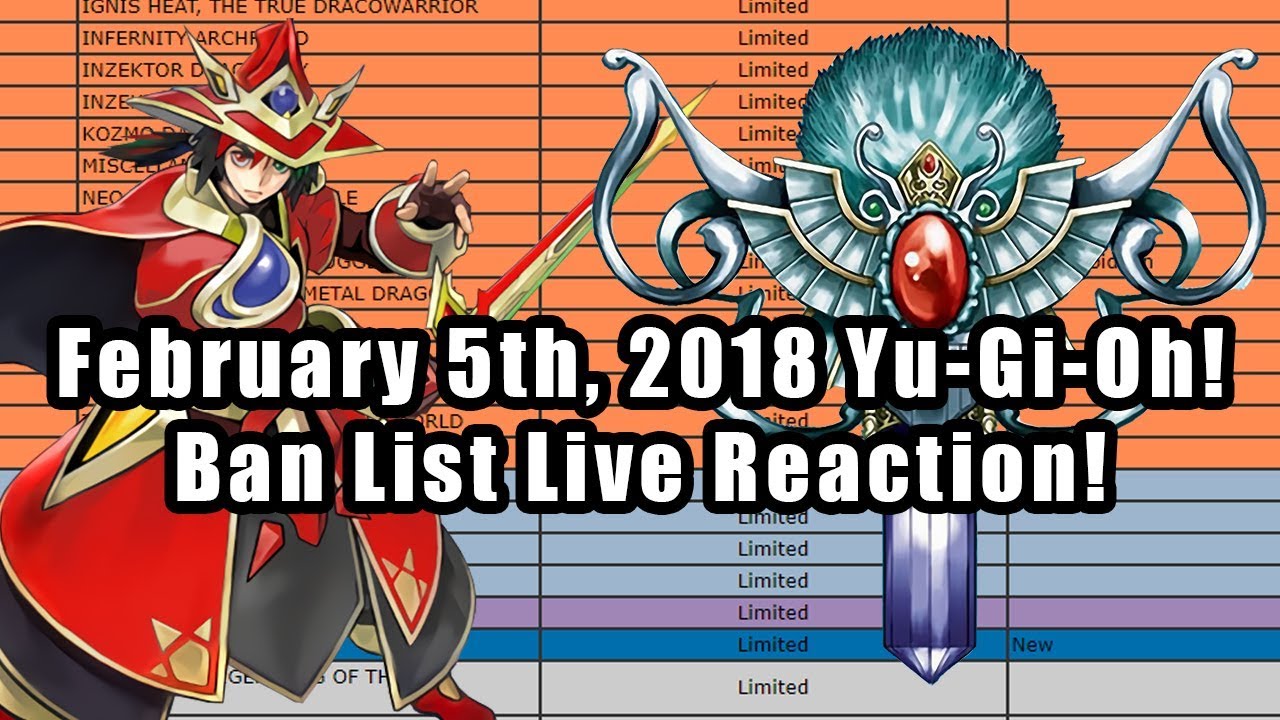 february 5th 2018 yu gi oh ban list live reaction youtube