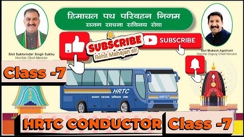 Hrtc Conductor Class-7|Hppsc Level Hrtc Questions paper preparation Live|Hrtc Previous year question
