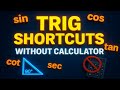 Trigonometry Without Calculator! Fast Shortcuts for Sine, Cos, Tan, Cosec, Sec &amp; Cot