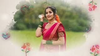 Telugu & English Half Saree Ceremony Invitation  036