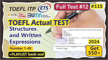 TOEFL ITP Actual Test Structure Written Expressions with Answers #toeflstructure #toeflpracticetest