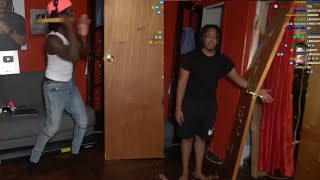 Kai Cenat Room Door FALLS OFF \& Gets DESTROYED By Family