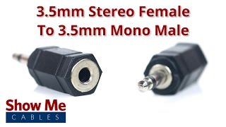 3.5mm Stereo Female To 3.5mm Mono Male Adapter #957