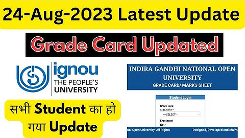 IGNOU 24 August 2023 Latest Update Grade Card end Term End Exam Result Update #ignou #exam_updates