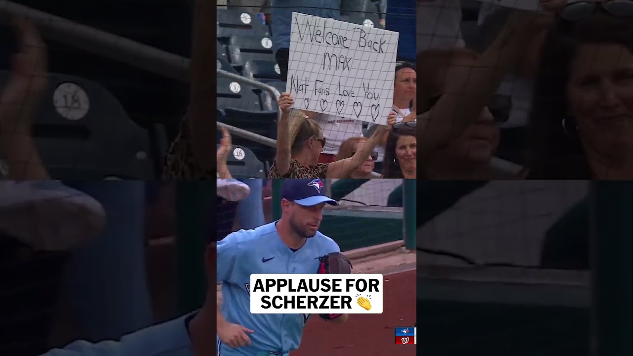 Max Scherzer received a standing ovation in his return to Nationals Park 👏