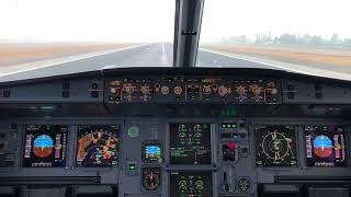 Airbus A319 Cockpit Take off from Santiago - Runway 17R