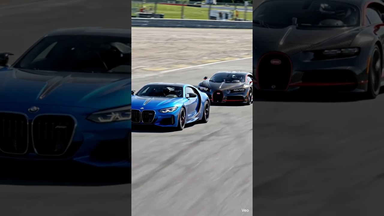 Bmw m4 vs bugati super cars racing video