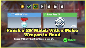 Call Of Duty Mobile Finish a MP Match With a Melee Weapon in Hand Task Complete