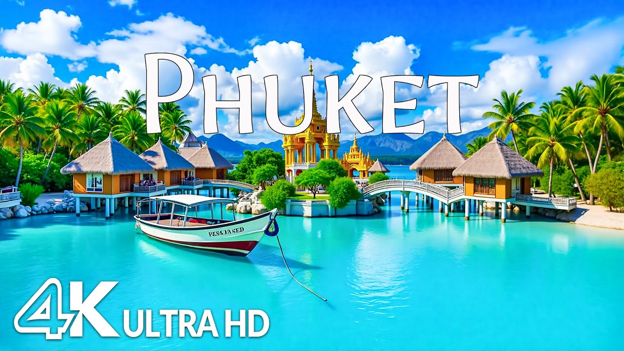 Phuket 4K - Tropical Beaches, Crystal-Clear Waters & Lush Coastal Paradise with Relaxing Music