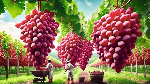 Japanese Farmers Harvest Expensive Grapes This Way - Japanese Grape Farm | Farming Documentary