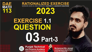 DAE MATH 113 Chapter 1 Exercise 1.1 Question 3 Part 3 #math113