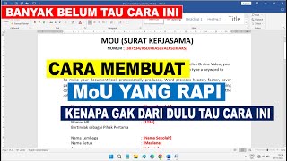 Cara Membuat MOU di Microsoft Word Sebagian Teks Terkunci