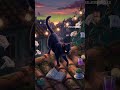 Sunset Vibes #blackcat #sunset