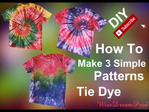 How to Tie Dye 3 Simple Patterns(DIY) - YouTube