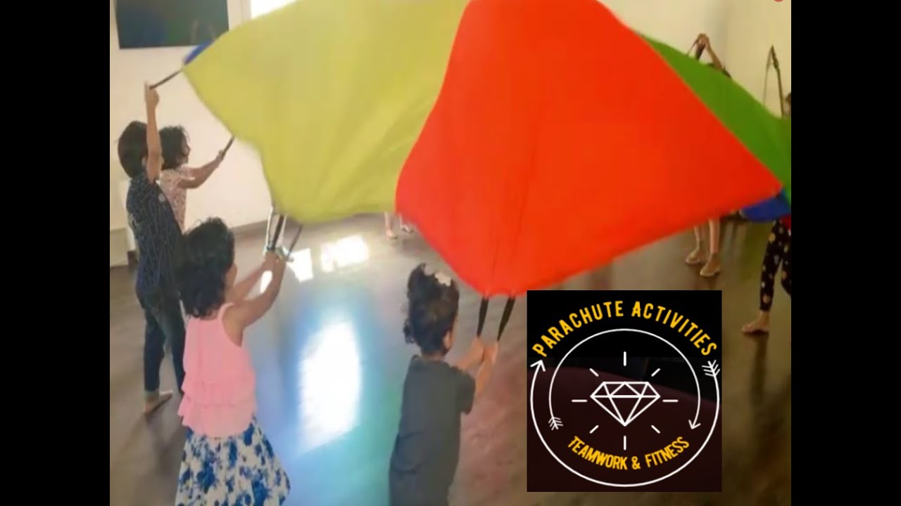 Kids Parachute Activities Physical fitness Teamwork kids and