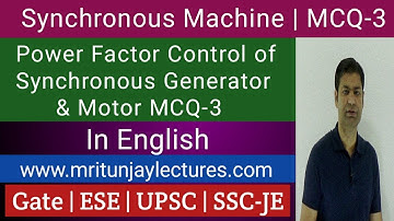 5.22 MCQ-3 Test Paper | Power Factor Control of Synchronous Generator & Motor in English