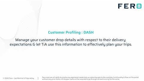DASH - Customer profiling for shipper | Fero.Ai
