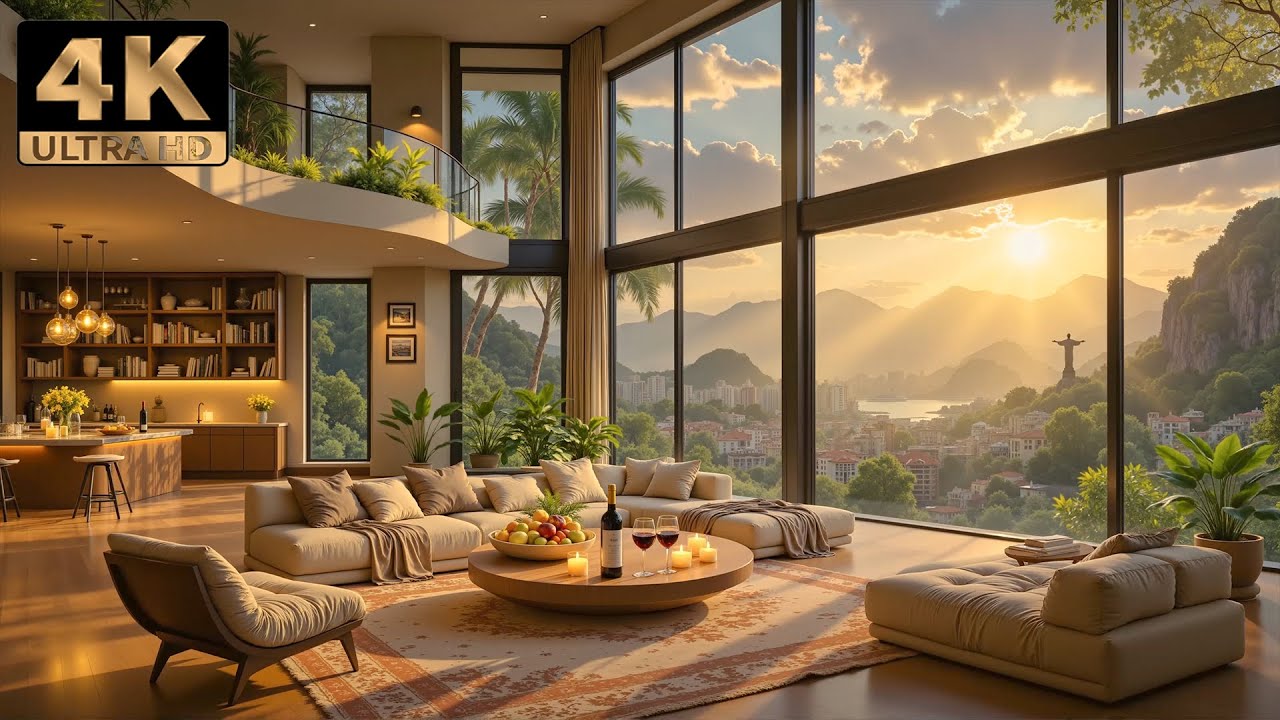 Soft Jazz Piano Music in Luxury Apartment 🏙️ 4K Fresh Ambience with Soft Music for Focus & Relaxing