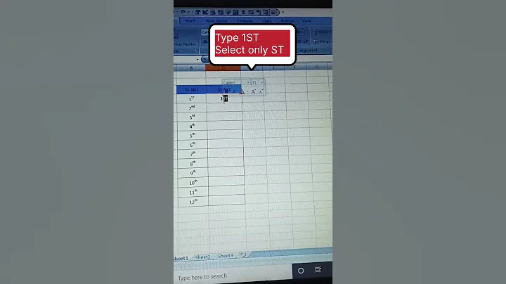 How to write 1st 2nd 3rd and so on in excel #shorts #exceltricks