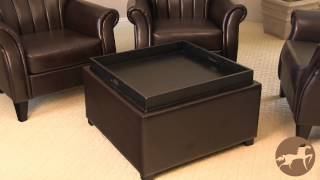The Nathan Large Tray Top Storage Ottoman