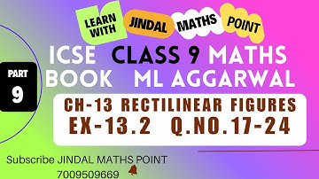 ICSE Class 9 Ch-13 Rectilinear Figures From ML Aggarwal Part-9 @jindalmathspoint ​