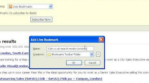 Subscribing to an RSS Feed in Firefox - 1Job.co.uk