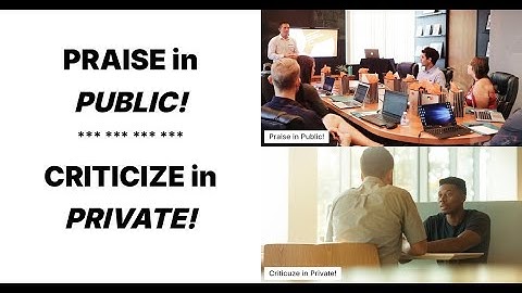 "Praise in Public; Criticize in Private!"  Morning Minute 4.11.25