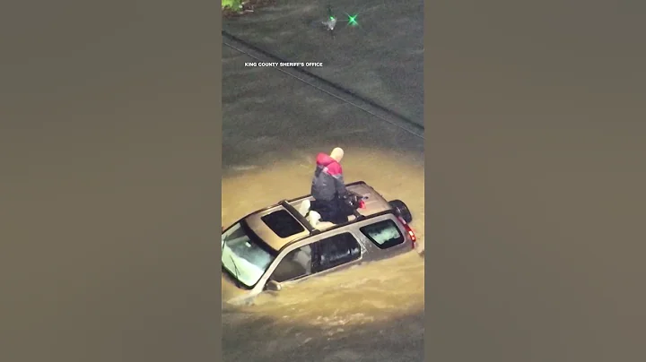 Drone drops life vest to man stranded in floodwaters