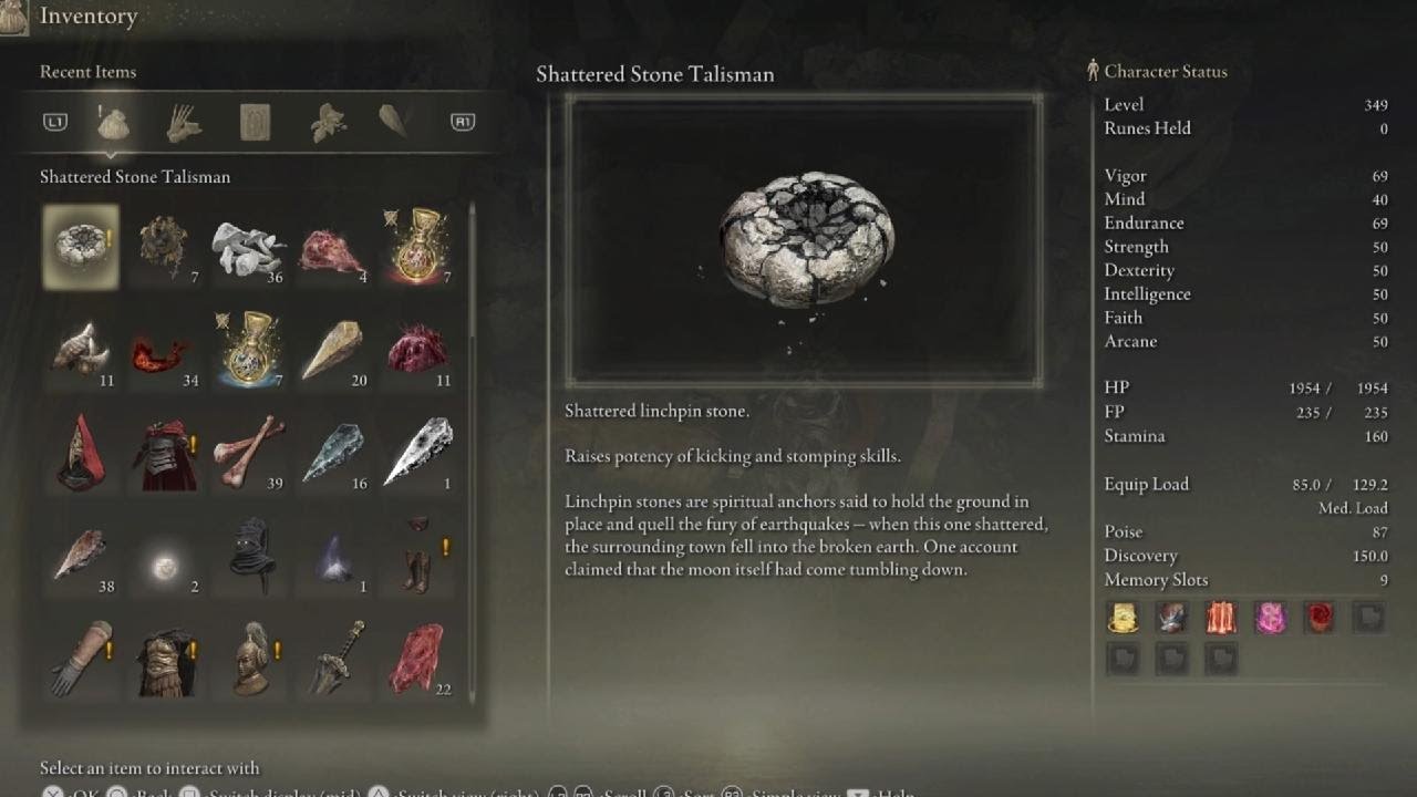 Elden Ring Shattered Stone Talisman (Improved Kicking) YouTube
