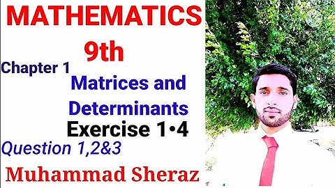 Class 9th Math - Exercise 1.4 - Question No=1 t0 3 Math Chapter No=1 Matrices and Determinants