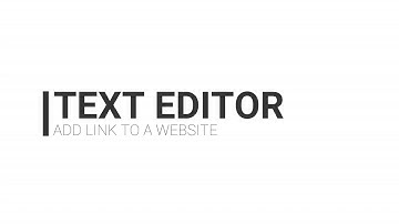 TEXT EDITOR - Add a link to website