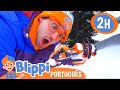 Blippi Brinca com uma Moto de Neve! | 2 HORAS DO BLIPPI! | Vídeos Educativos em Português