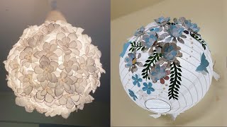 DIY | Decorating old Chinese lantern | Simple Paper lantern | Hanging lamp home decor | Diwali decor