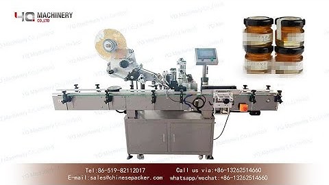 Automatic Jam Honey Jam Top Labeling Machine|YQ machinery Bottle sticker label applicator