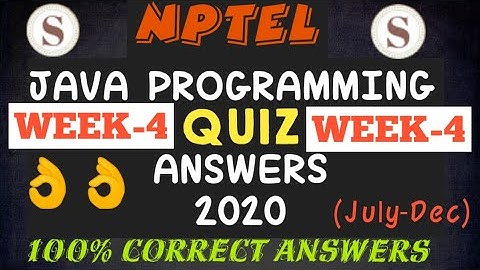 Programming in Java|| WEEK-4 Quiz assignment Answers 2020||NPTEL||#SKumarEdu