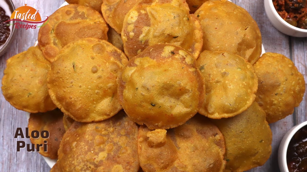 करारी आलू पूरी | aloo puri / potato alu poori Tiffin Box Recipe | Tasted Recipes