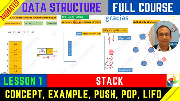 1. STACK: Concept with example | Pop and Push operations | LIFO | Data Structure Full Course