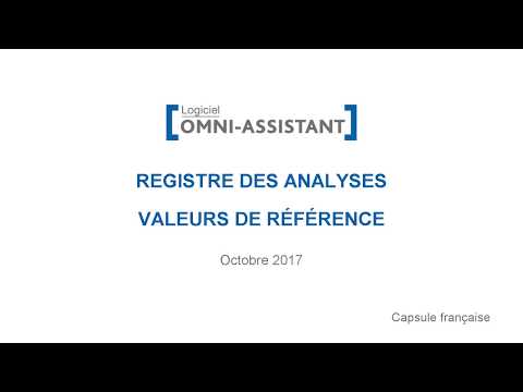 Omni-Assistant - M13 - Répertoire Des Analyses (Valeurs de Référence) - v.9.11.20