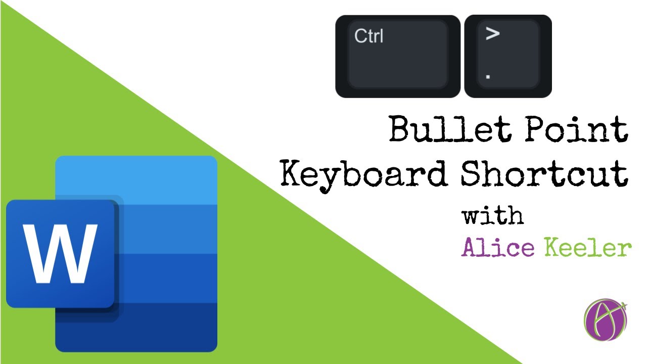 keyboard shortcut bullet point chrome