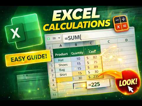 Excel Calculations Made Easy (SUM, AVERAGE & More for Beginners)