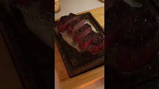 Steak Sizzling on HOT STONE 🔥 Restaurant Experience at home !#Shorts #grilltime #stonecooking