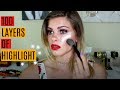 100 LAYERS OF HIGHLIGHTER MAKEUP CHALLENGE