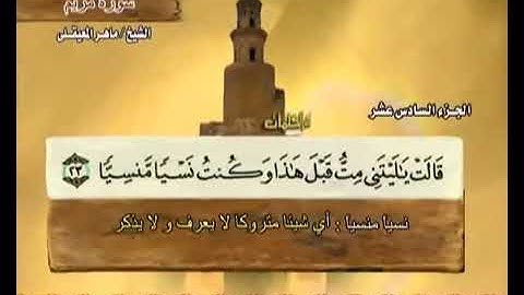 القران الكريم كاملاً (الجزء السادس عشر) بصوت الشيخ/ ماهر المعيقلي.