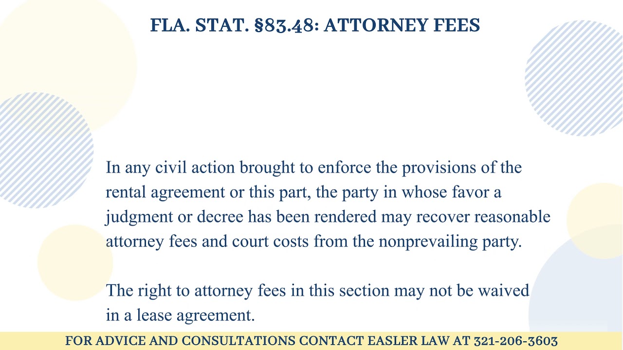 Florida Statute §83.48 - Attorneys Fees