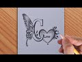 How to make best c letter with pencil  simple c letter drawing  amazing pencil drawing