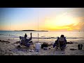 Beach fishing magic conditions  best fish burgers on the fire pit